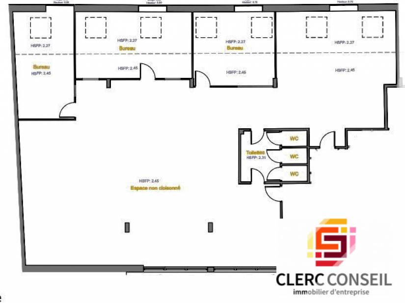 Location - Bureaux 245m² - Rouen