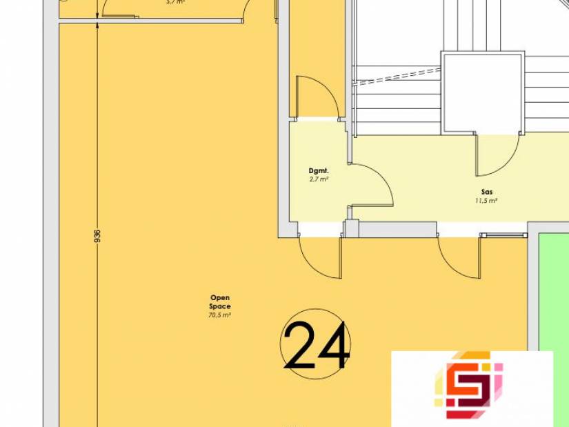 Location - Bureaux 75m² - Rouen