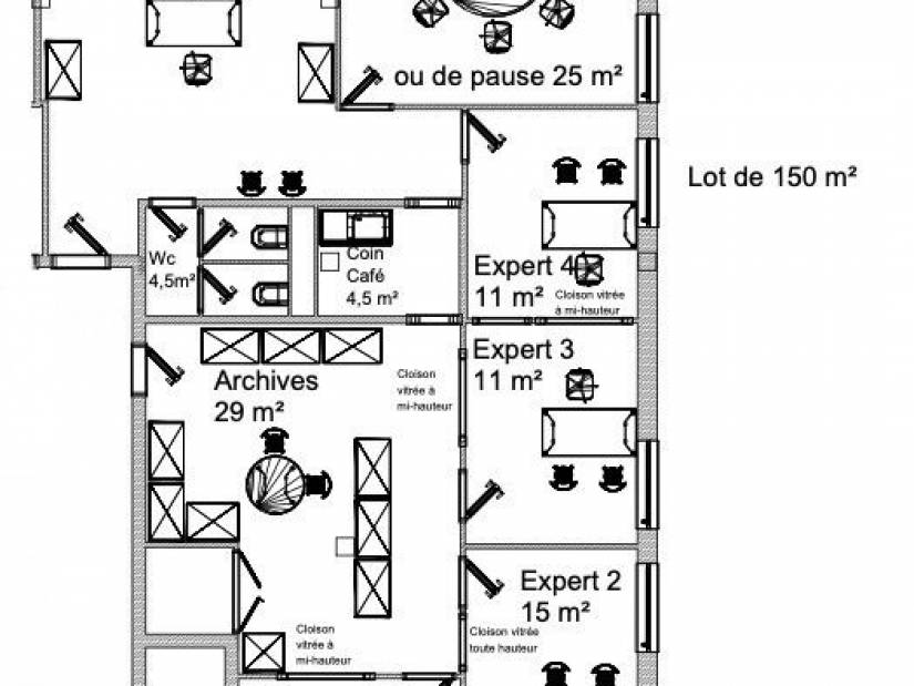 Location - Bureaux 150m² - Bihorel